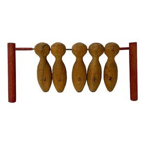 Vintage Wood Bowling Pins Game Replacement Wooden Home Decor Toy Gift